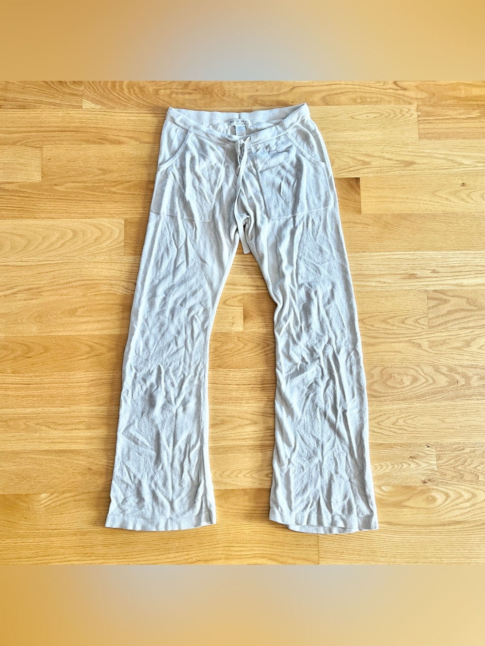Barefoot Dreams CozyChic Ultra Lite Wide Leg Pant small cream lounge pull on